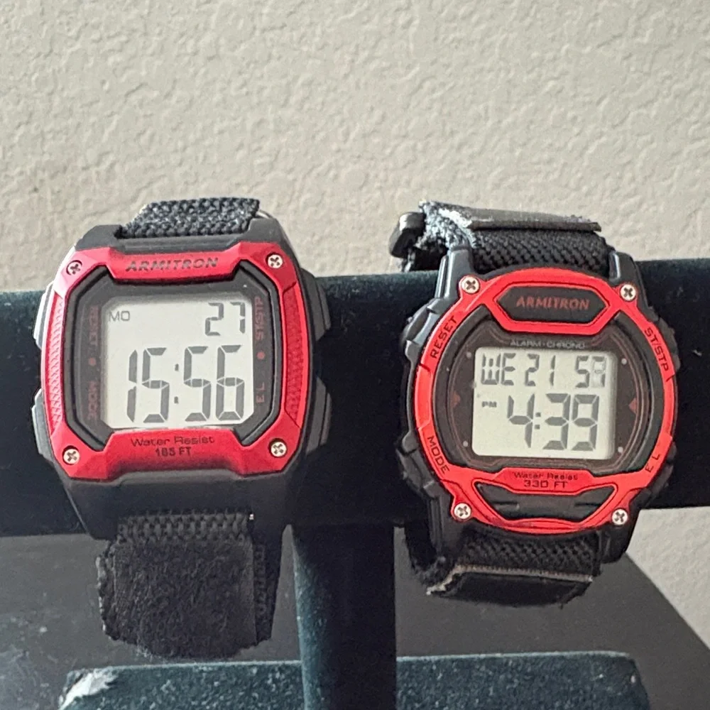 Armitron Black and Red Dual Smartwatches